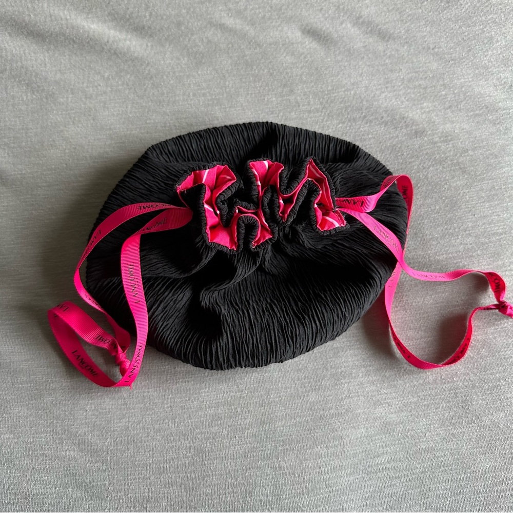 NEW Lancome Drawstring Reversible Makeup Bag